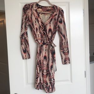 Pink animal print wrap dress